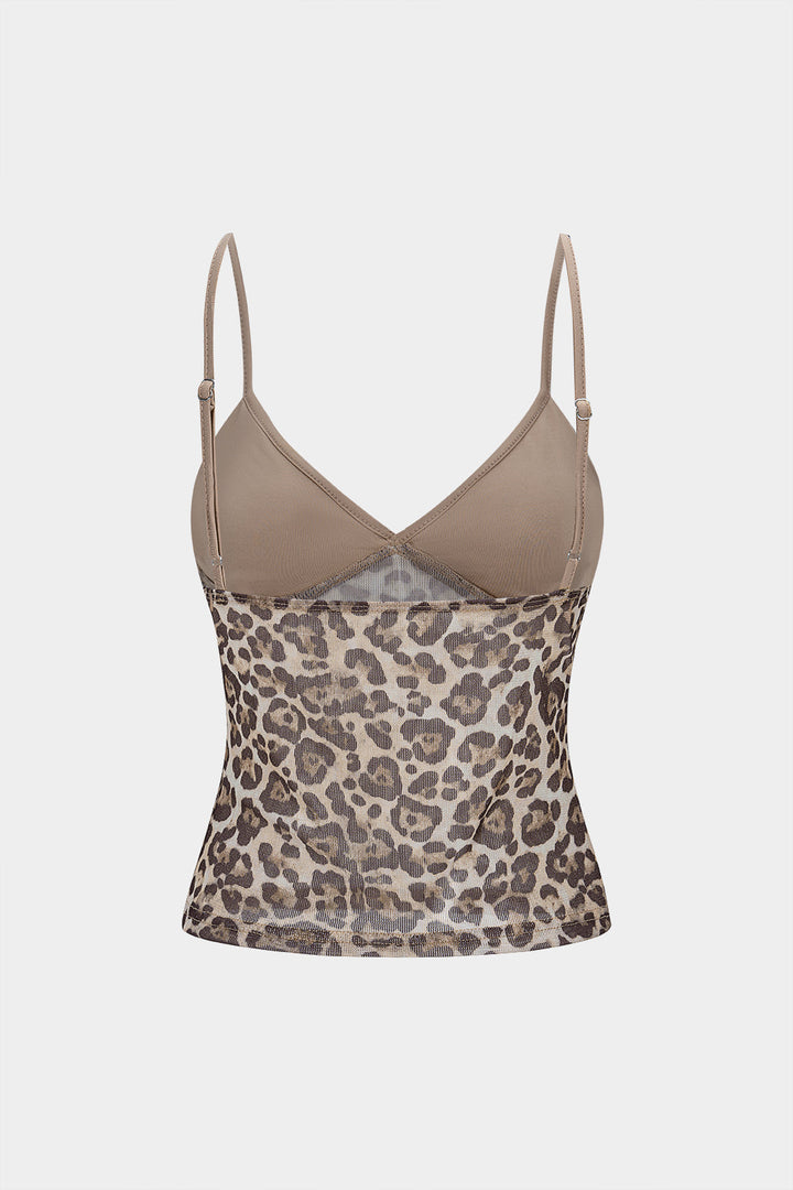 Nejlepší top bez zad s leopardím designem a výstřihem do V