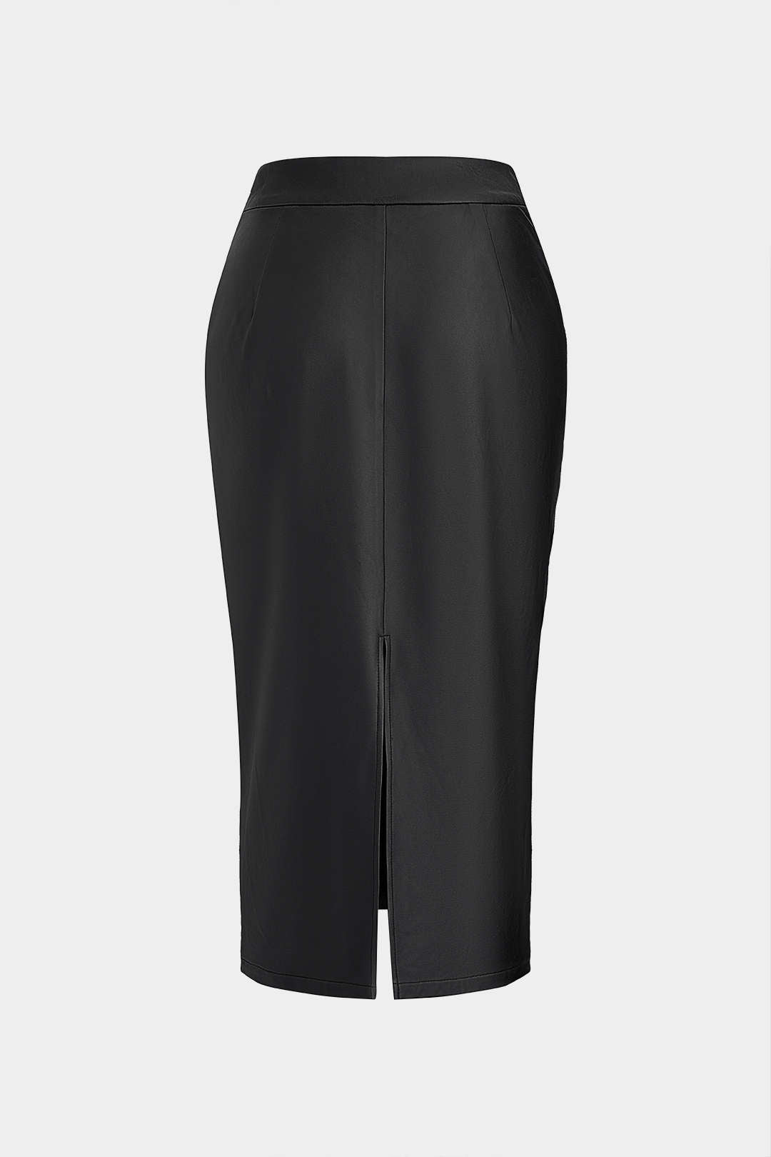 Padded Sukně z Umělé Kůže se Zippem a Rozděleným Designem