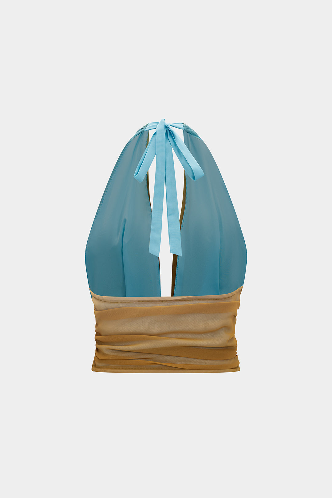 Ombre řasený top s vzorovaným designem