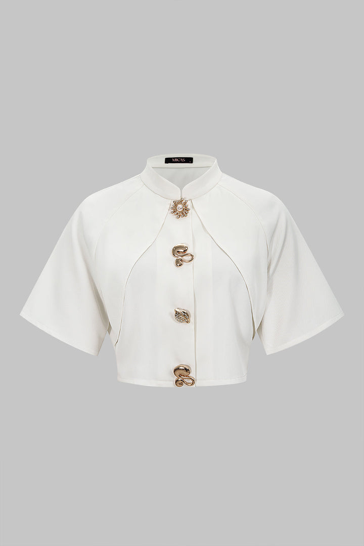 Metalický texturovaný slim blazer