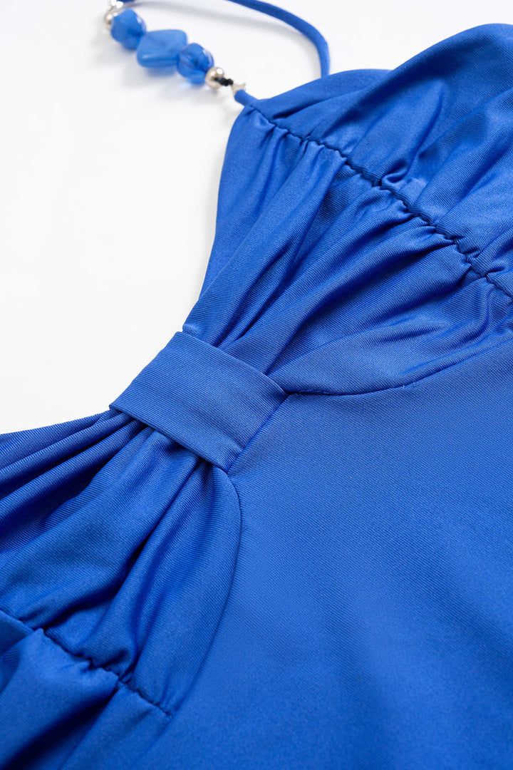 Halenka bez rukávů s nařasením a detailními korálky