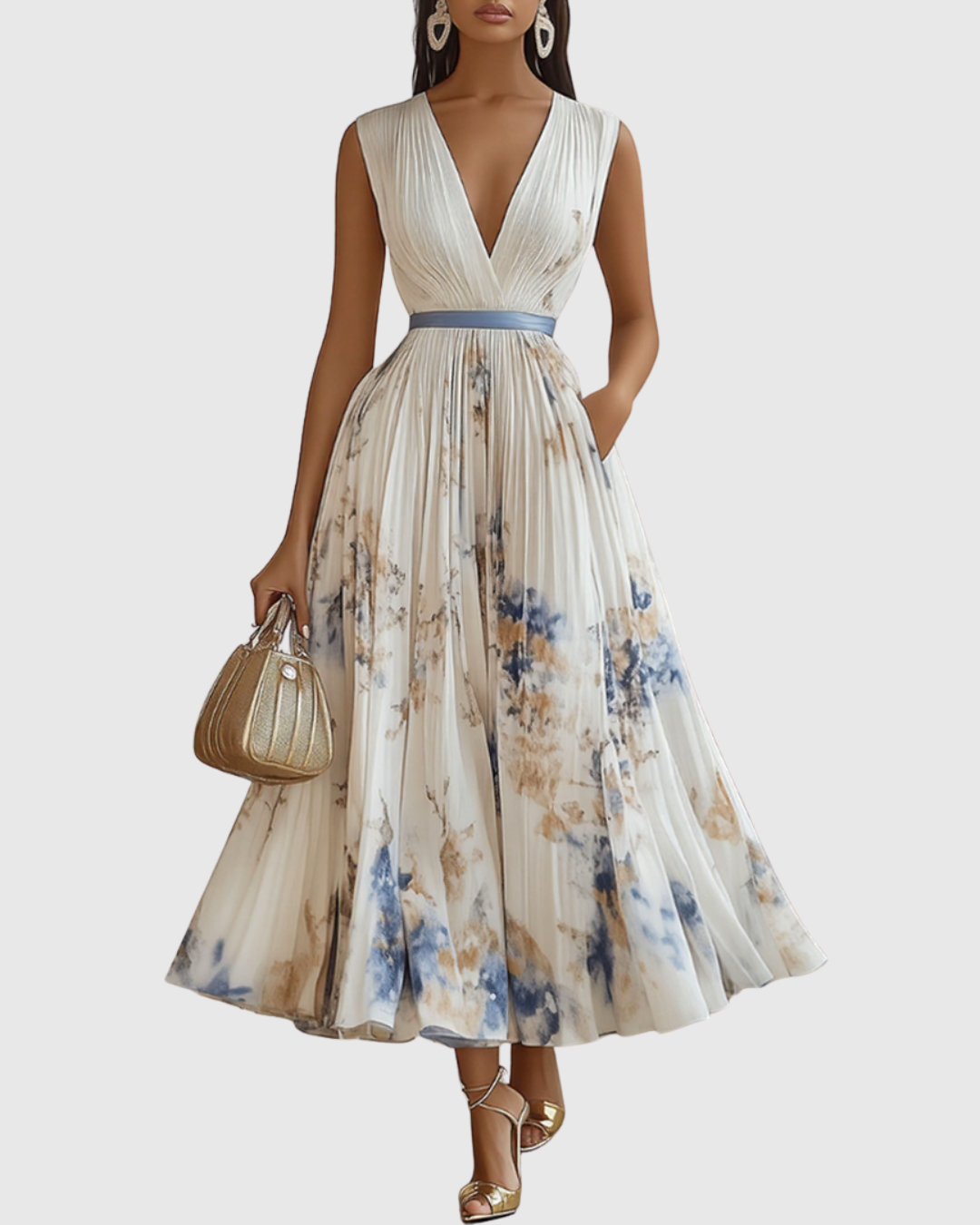 Siena™ - Elegantní Plisované Maxi Šaty