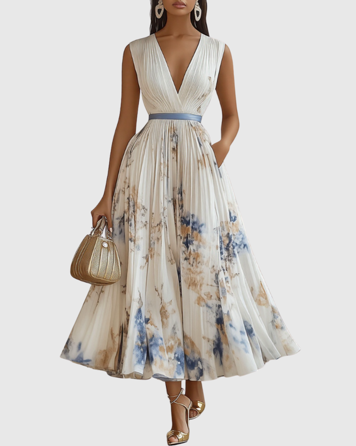 Siena™ - Elegantní Plisované Maxi Šaty