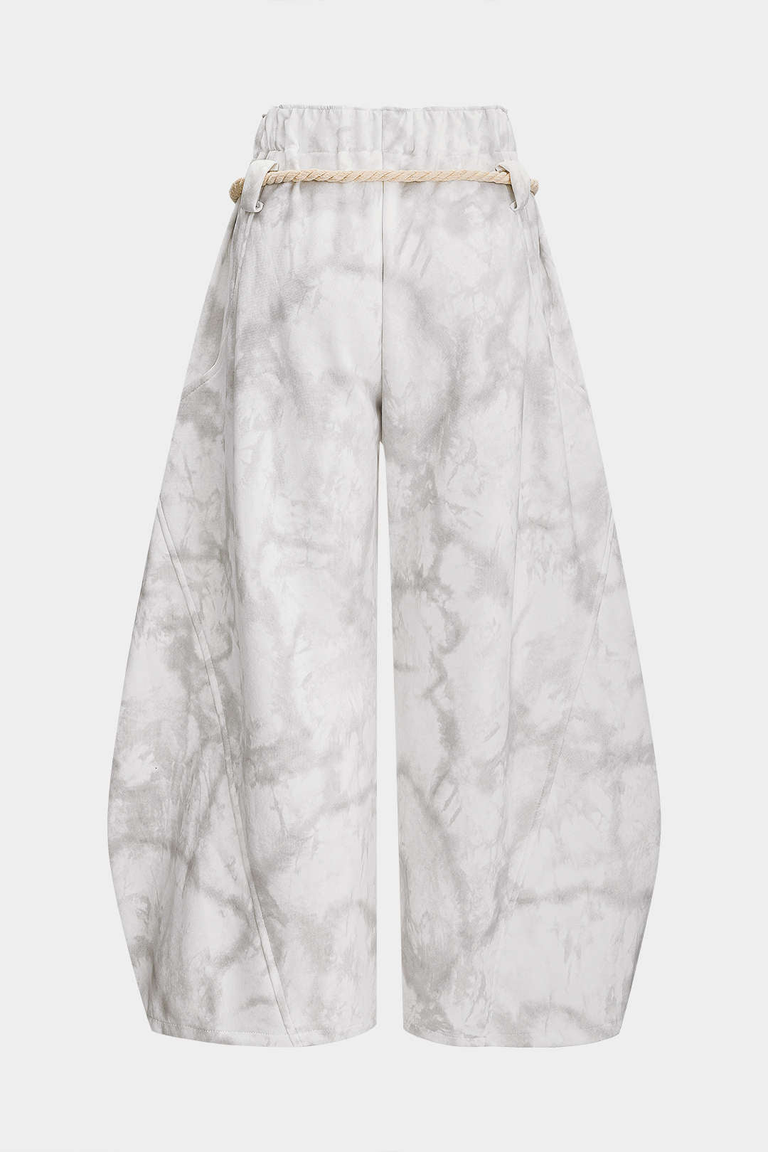 Kalhoty s širokými nohavicemi s mramorovým tie-dye vzorem