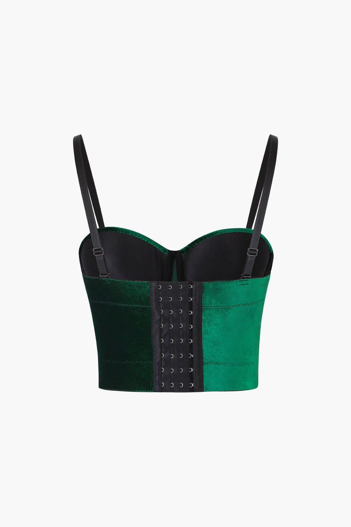 Elegantní sametová košilka s korzetem