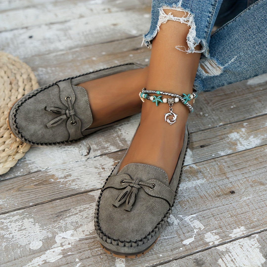 Nadine™ - Klasické loafers s detailem třásní