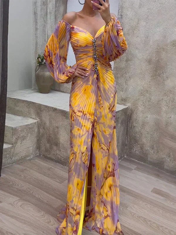 Maud™ - Dlouhé elegantní plisované večerní šaty
