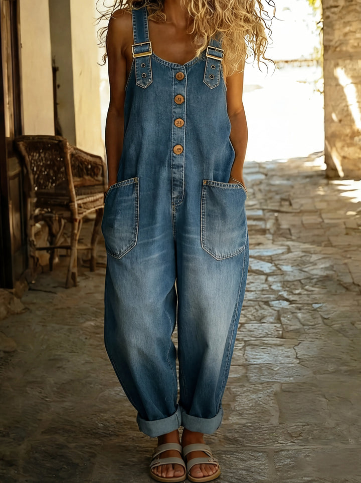 Sára™ - Casual denim overall s nastavitelnou sponou