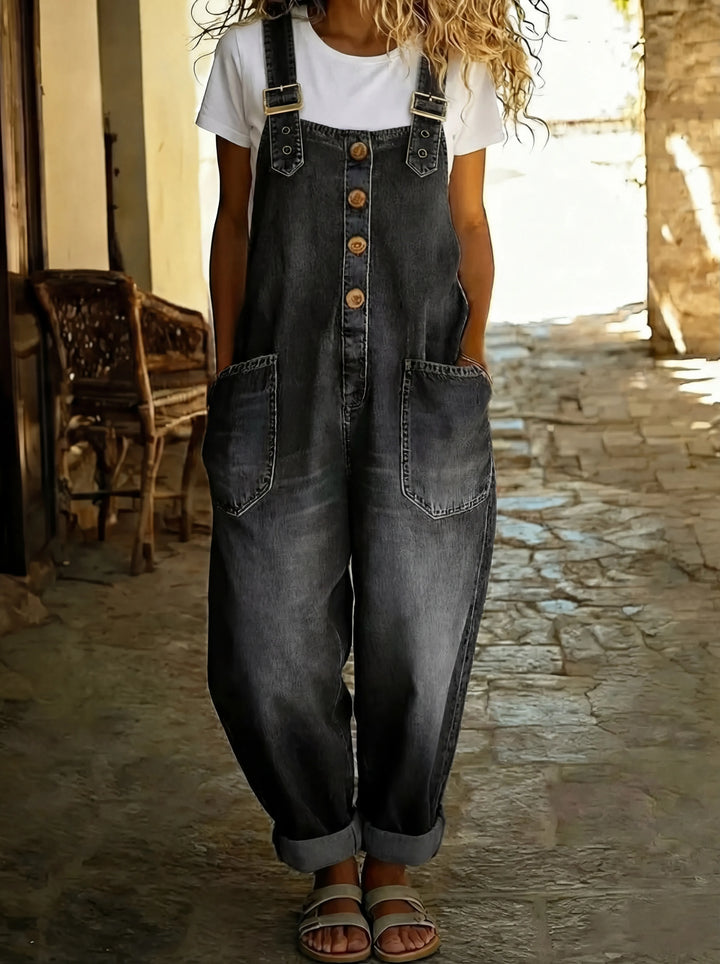 Sára™ - Casual denim overall s nastavitelnou sponou