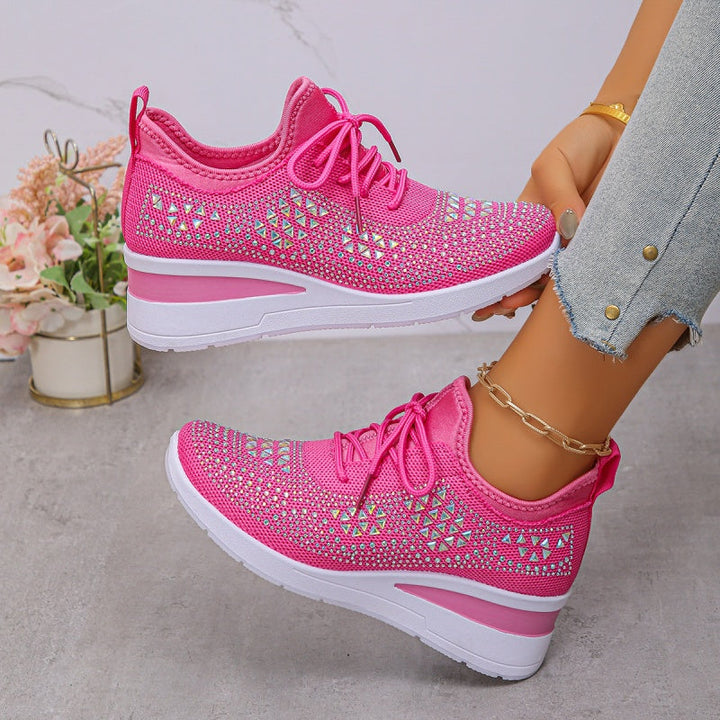 Bílé | Třpytivé tenisky s krajkou